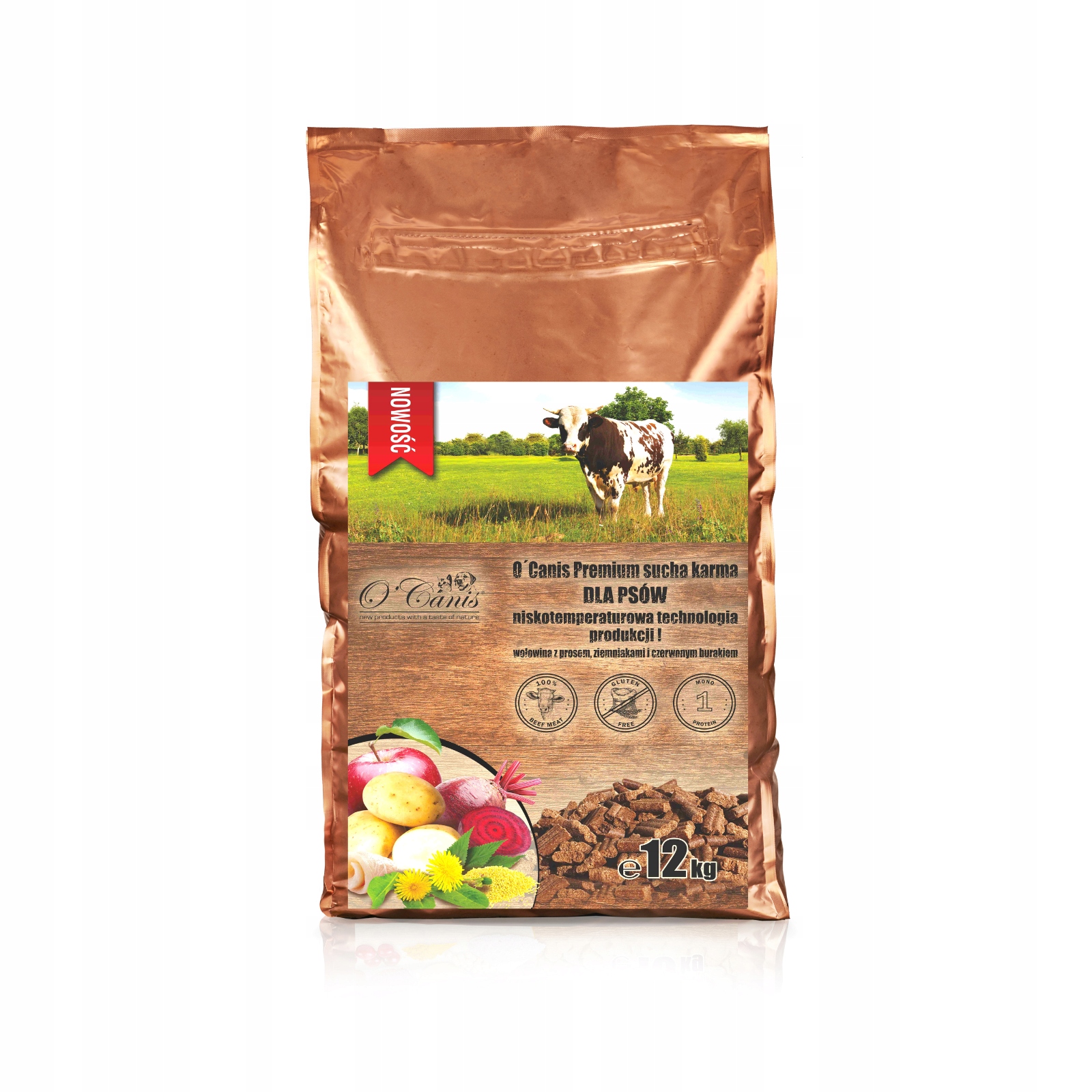 Levně Suché hovězí krmivo O'Canis 12 kg