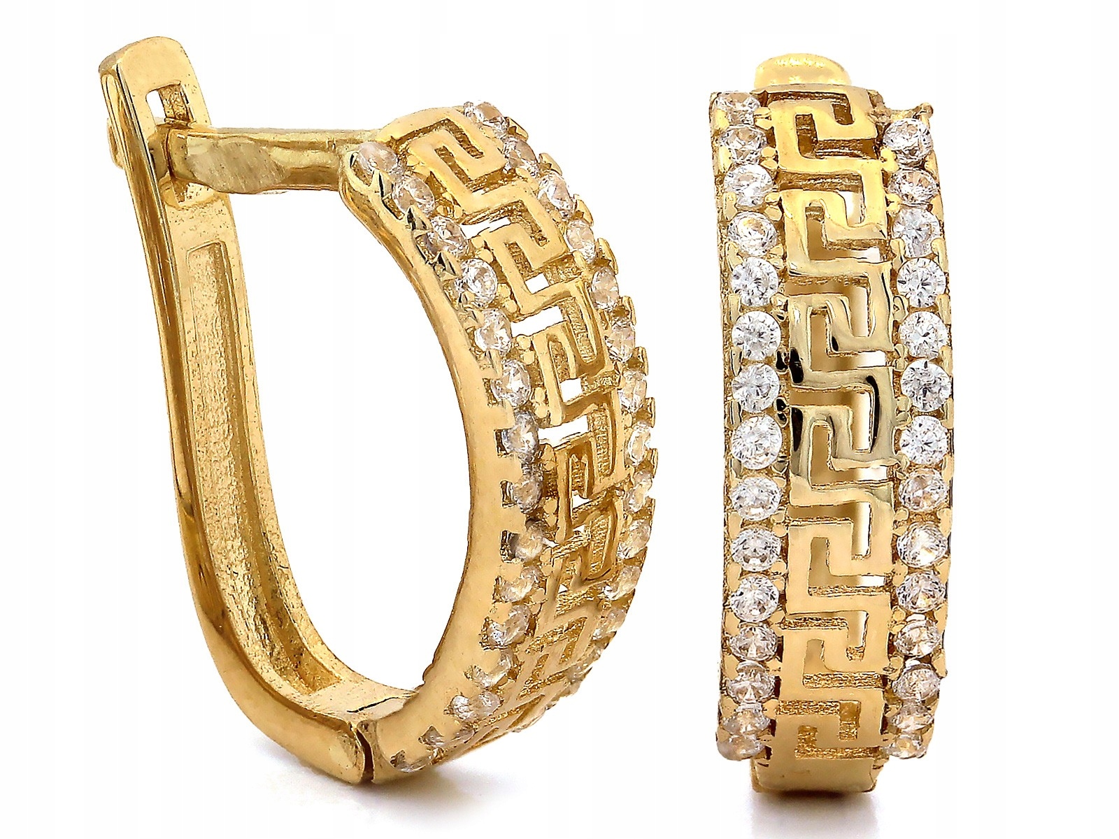 Zlaté náušnice 585 14k se zirkony 2.18g jako dárek