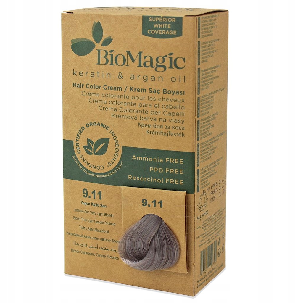 Barva Na Vlasy Intenzivní Popelavá Velmi Světlá Blond (9.11) 250 g Biom