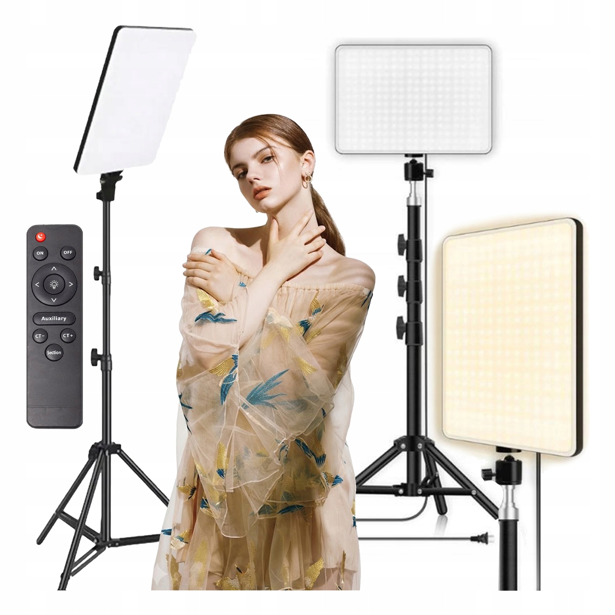 Led Studiová Lampa 40x28CM Pro Fotografování Filmů Nastavitelný Stativ 210CM Pilot