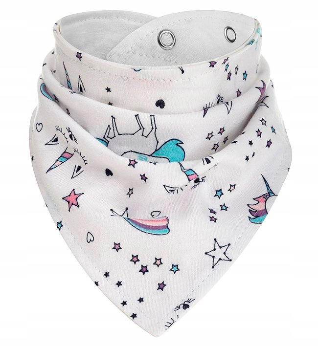 Akuku Apaszka śliniak bawełniany 2w1 Jednorożec