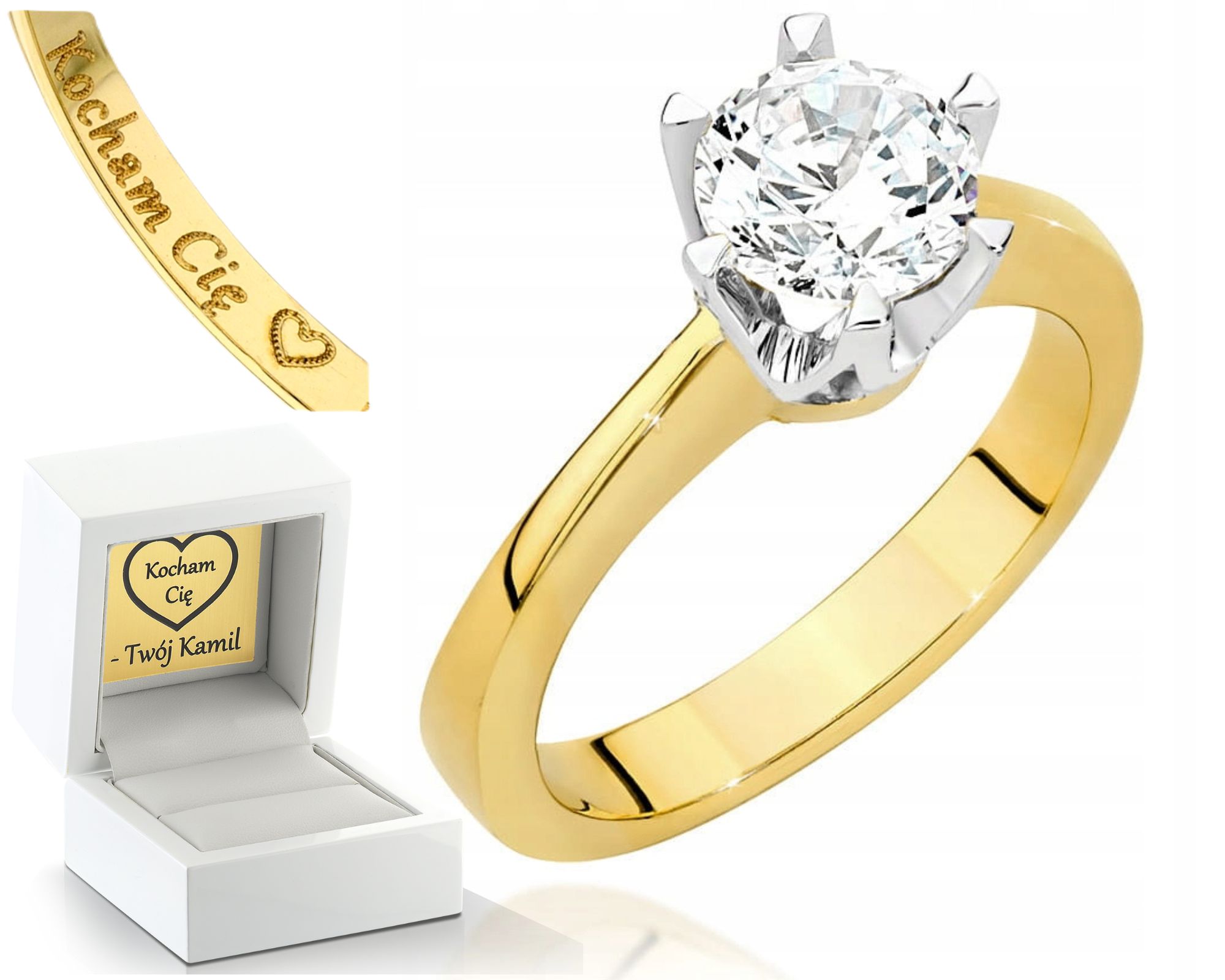 Zlatý Prstýnek S Briliantem 585 Gravírování Bonus