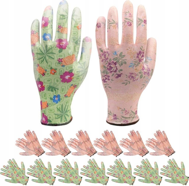 RĘKAWICE OGRODOWE OGRODNICZE 2 WZORY 13 PAR - R. 9
