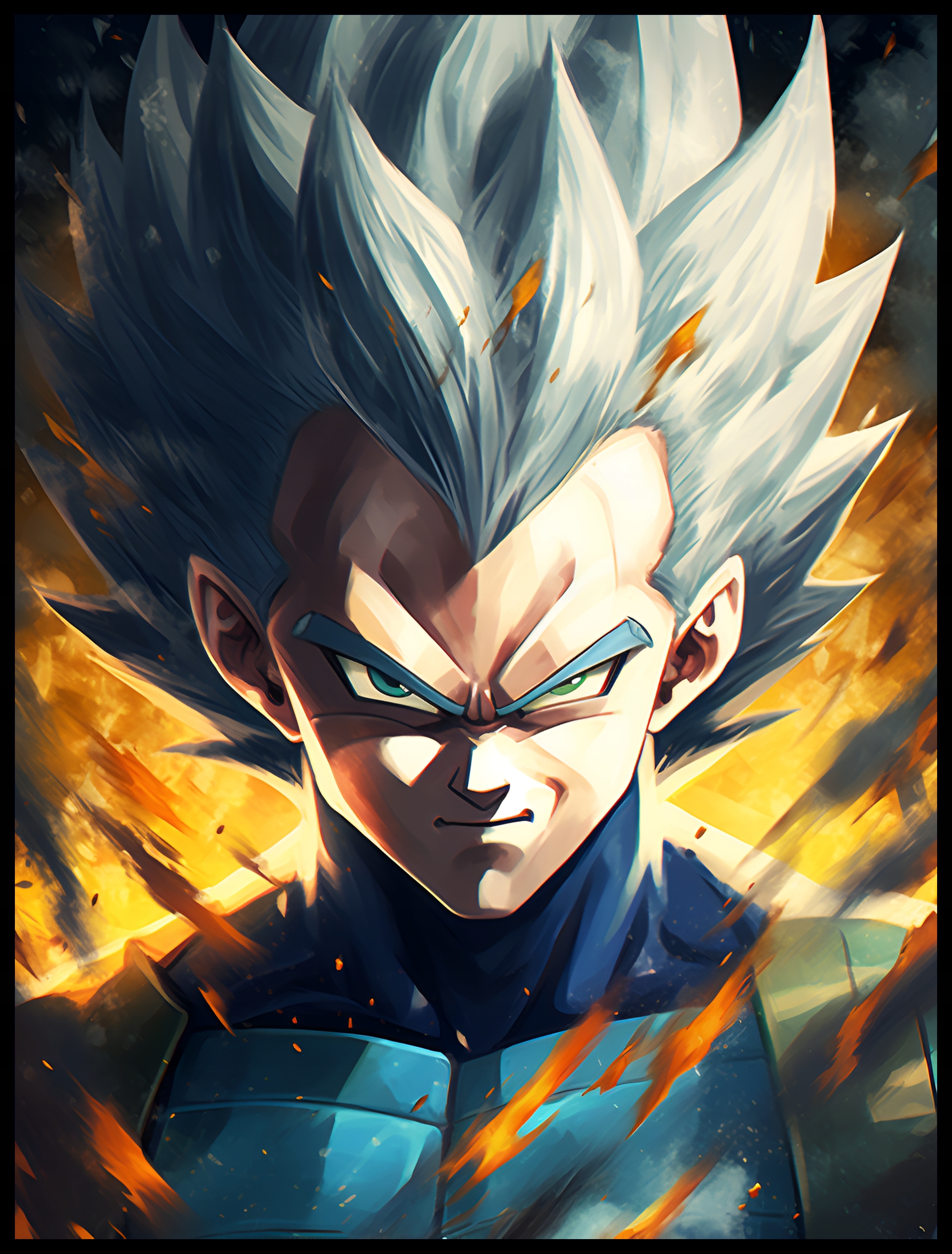 Plakat na Ścianę Obraz Dragon Ball Z Vegeta SSJ2 Anime 30x40 cm Premium