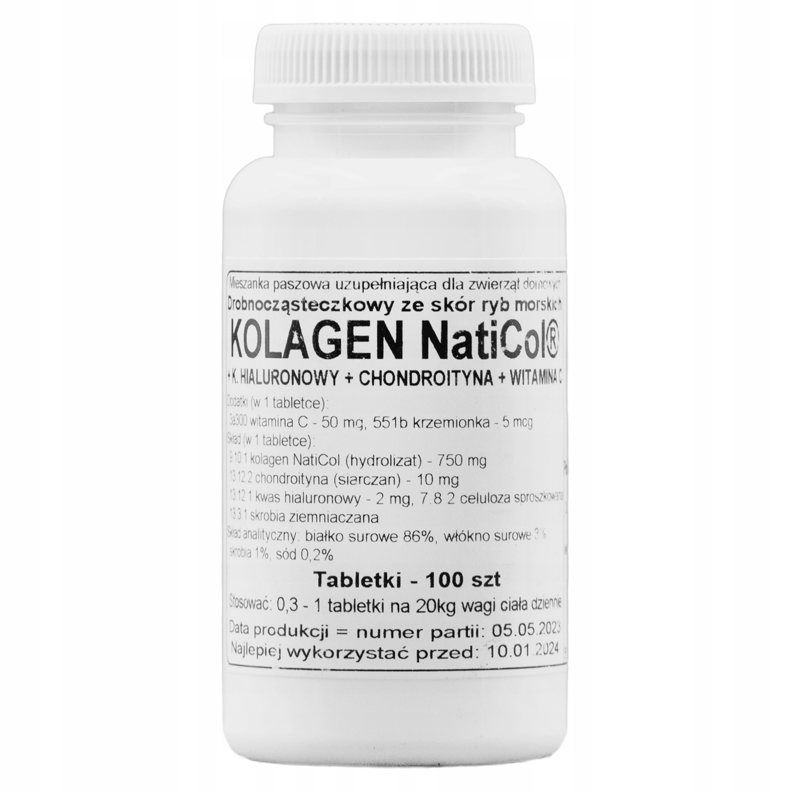 Kolagen z kwasem hialuronowym Podkowa 100 szt