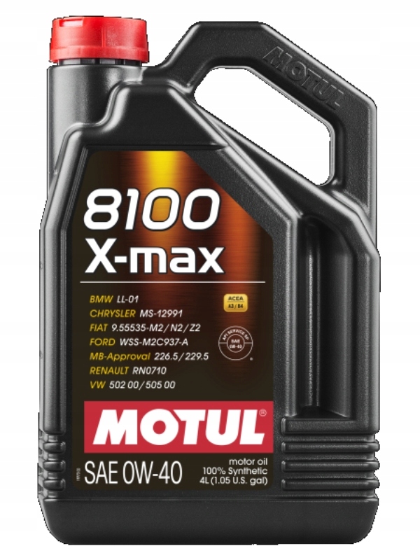Olej Motul 0W40 4 L 8100 X-max A3/B4 Sn LL01 229.5 502.00 505.00 Bmw