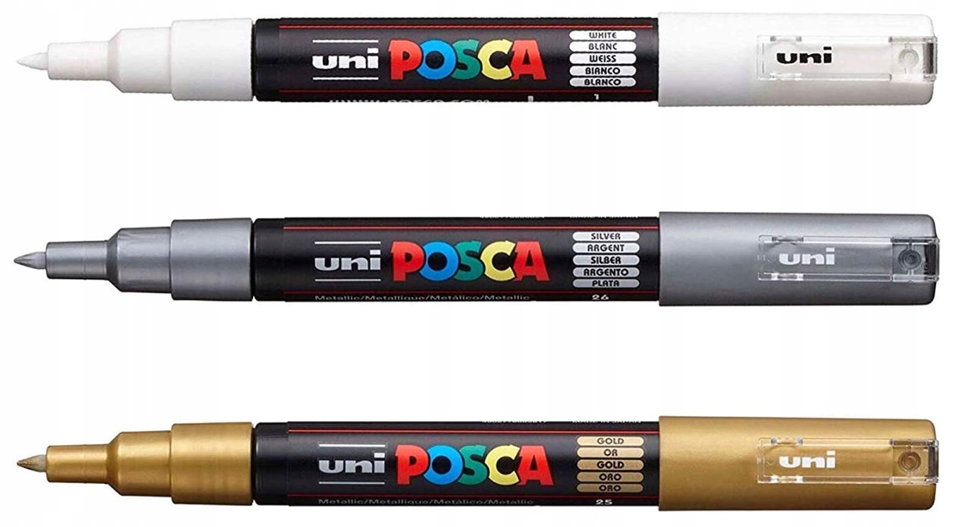 

Marker Do Tkanin Szkła Posca PC-1M Zestaw 3 Sztuk