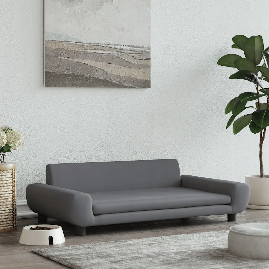 vidaXL Pelíšek pro psy tmavě šedý 100 x 54 x 33 cm samet