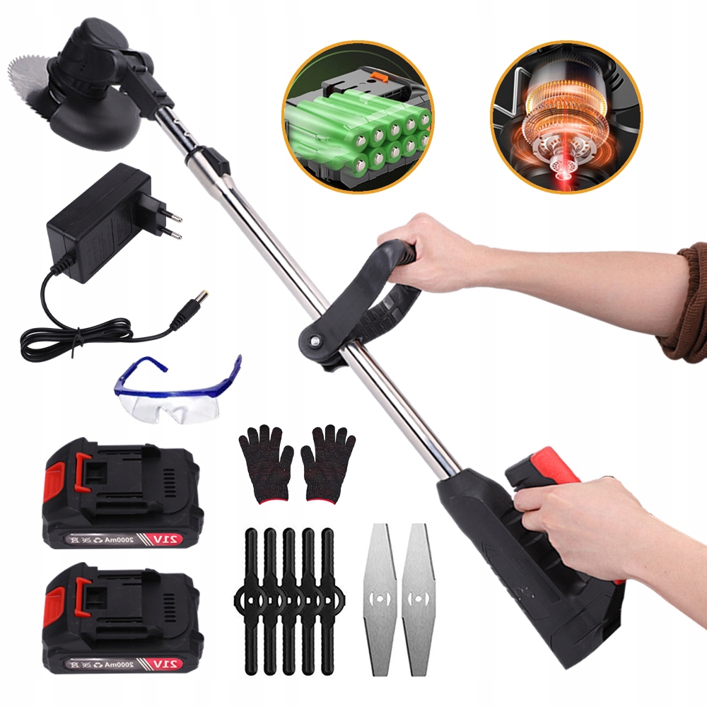 Zahradní Vyžínač 500 W, Vyžínač Na Trávy S 2 Akumulátory 2000 Mah