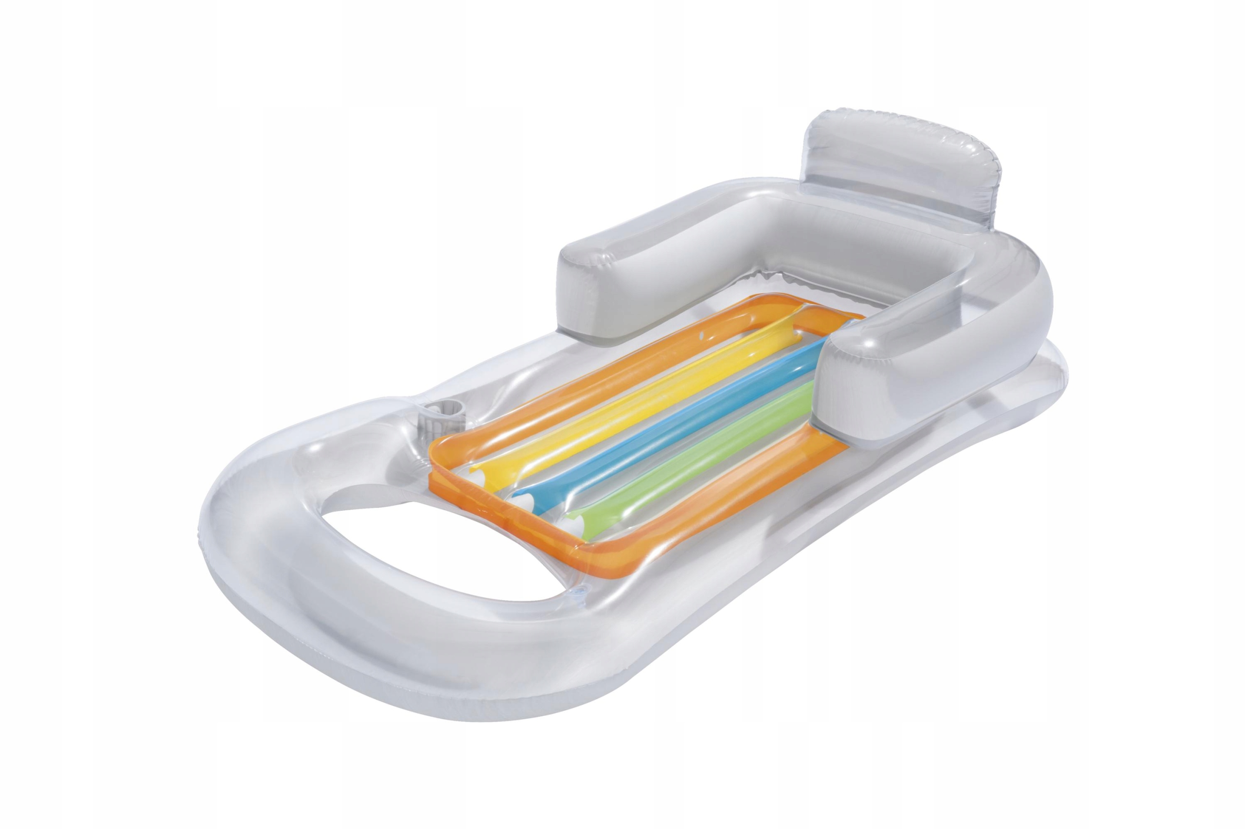 BESTWAY MATERAC DMUCHANY FOTEL SZARY Z OPARCIEM.