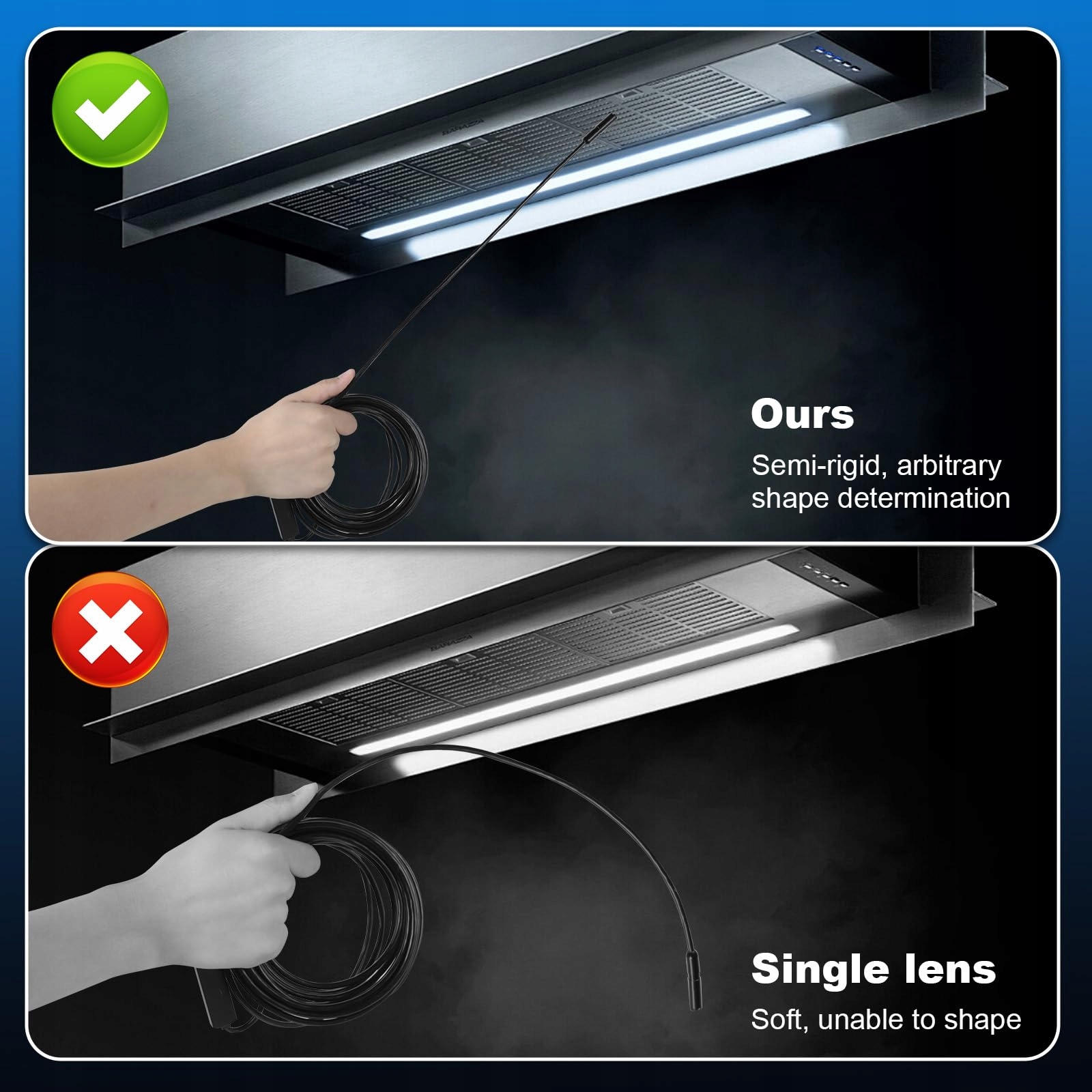 ROMON Kamera Endoskopowa 1080P HD Wodoodporna IP67 8 LED 5M dla Smartfonów — miniatura 4