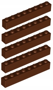

Lego Klocek 1x8 Brązowy (3008/4263776) x5