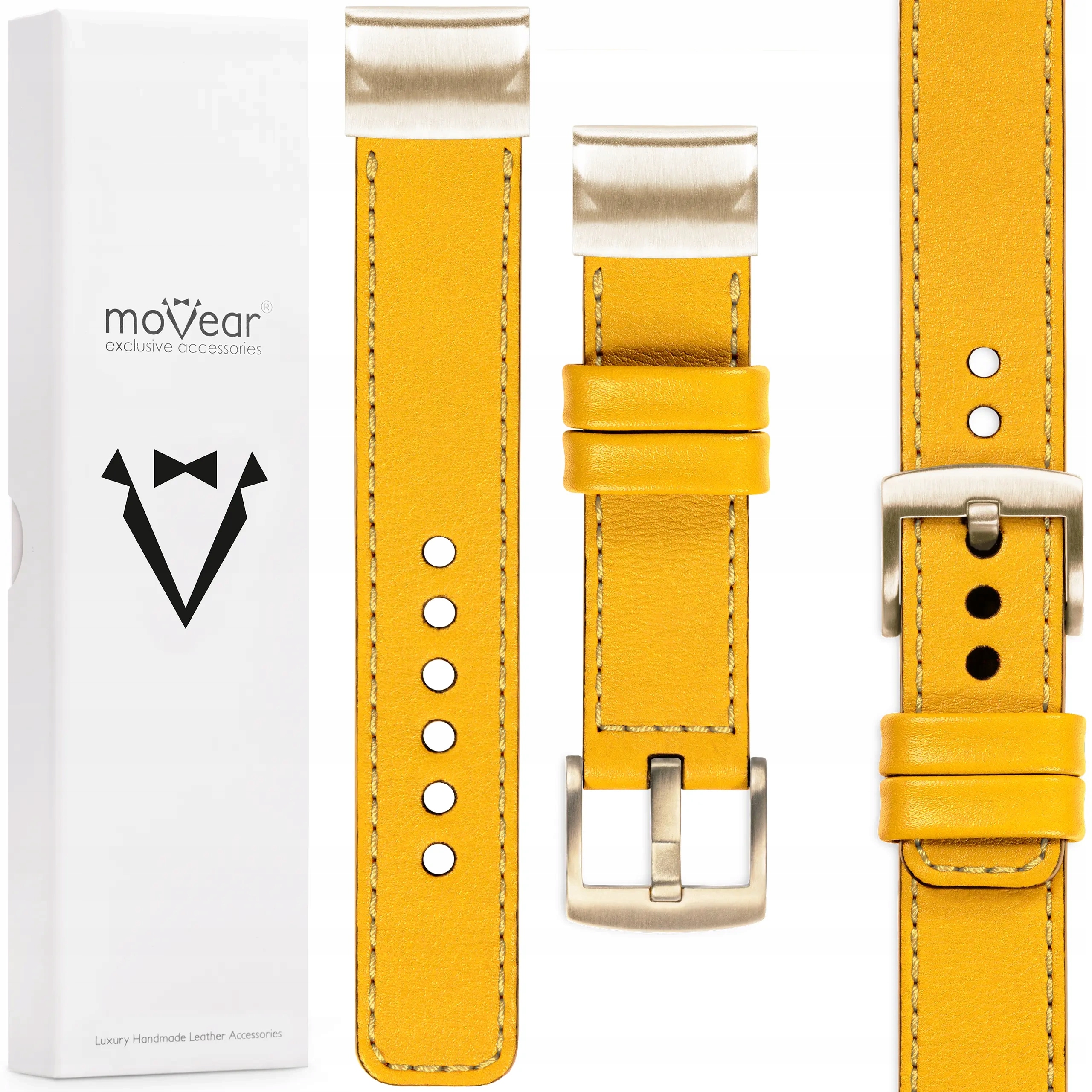 Kožený řemínek pro Garmin QuickFit 20 mm Fenix 8s 7s 6s 5s, ruční výroba Movear