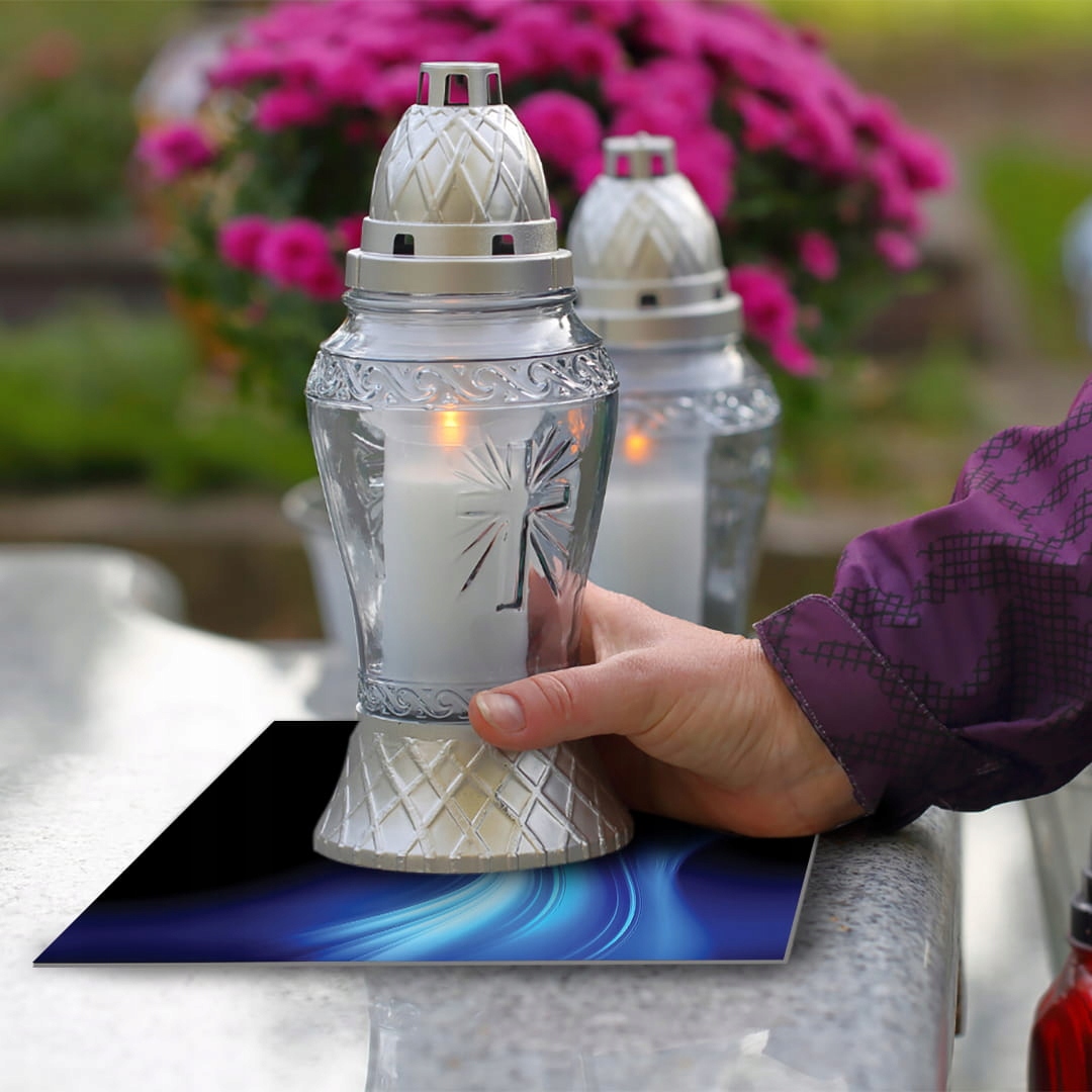 SZKLANA PODSTAWKA POD ZNICZE 40x30cm Fale 287b Szerokość produktu 30 cm