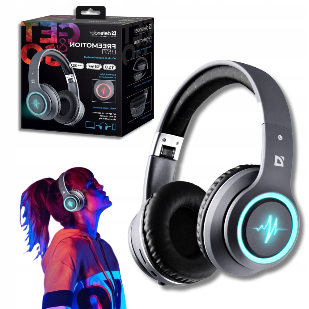 Bezdrátová Sluchátka Bluetooth s Mikrofonem MP3 Led podsvícení