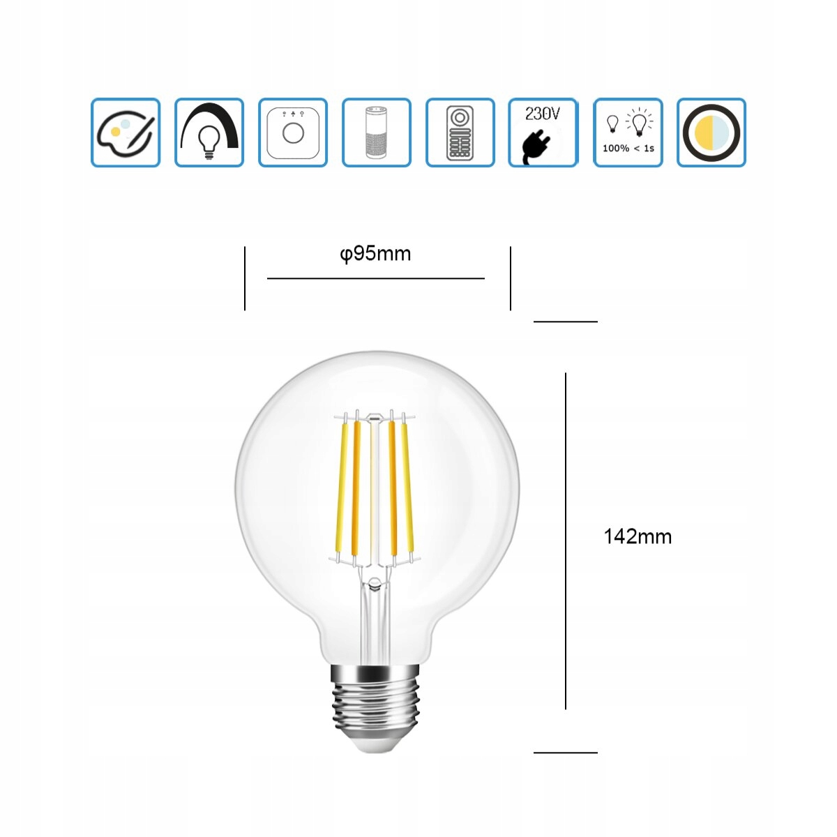 Żarówka 7W CCT Biała G95 ZigBee GL HUE TUYA Marka Tuya