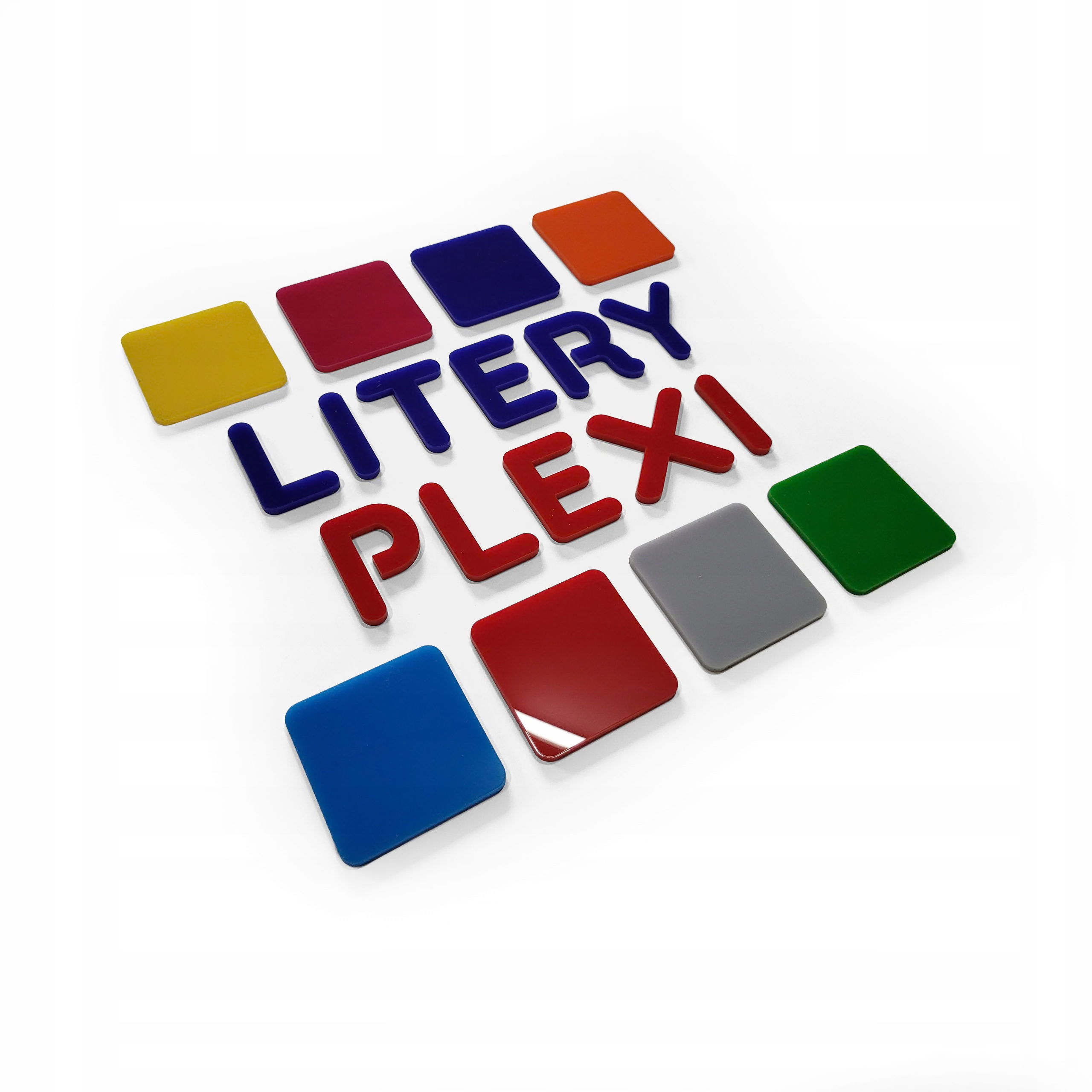 LITERY PLEXI LOGO CYFRY NAPIS NA ŚCIANĘ DRZWI DO SALONU BIURA KOLOROWE