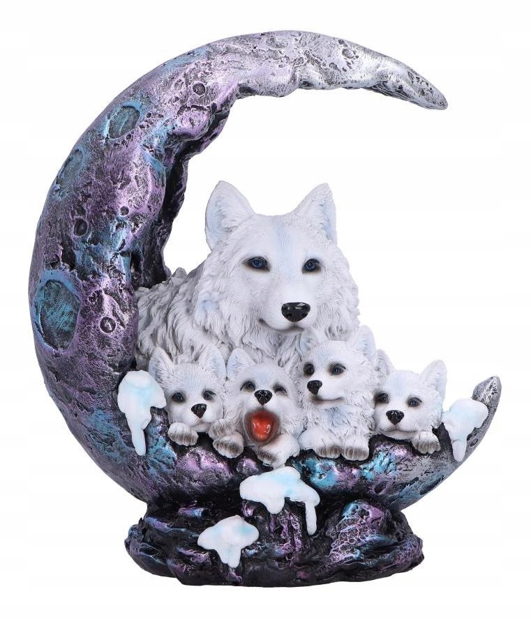 Vlk Zimní měsíc Wolf Ornament s Led figurkou, lampička Originál
