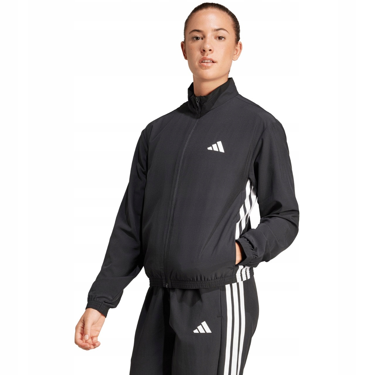 Dámská bunda adidas Train Essentials 3-Stripes černobílá JD6539