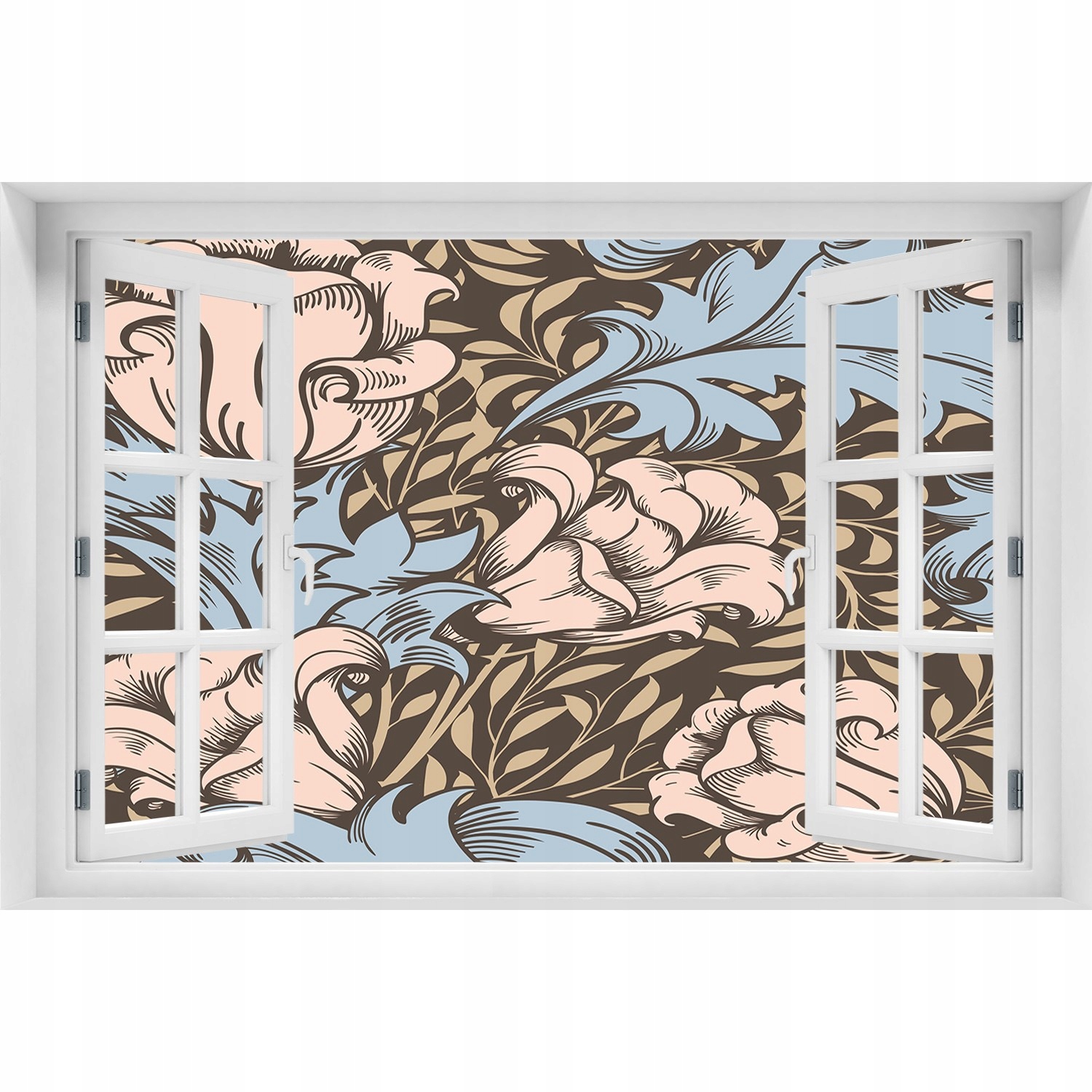 

3D Okno Naklejka na ścianę Kwiecisty wzór 120x80