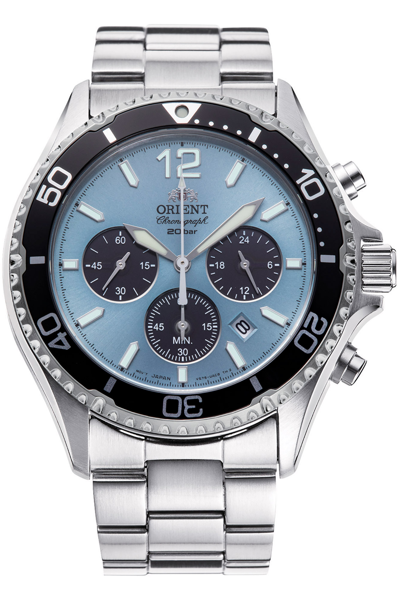 Orient Sports Chrono Solar Diver RA-TX0206L10B 42,80mm 20ATM Pánské sportovní hodinky s chronografem a solárním napájením