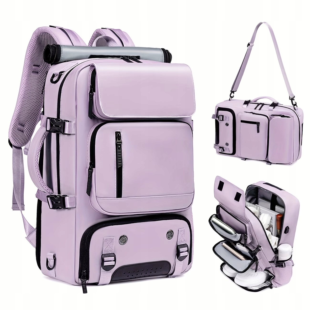 Duży plecak turystyczny bagaż kabinowy do samolotu 2w1 Ryanair Laptop 17,3