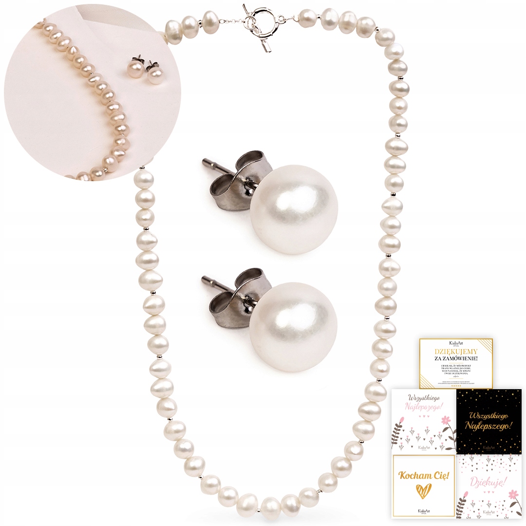 Náušnice Náhrdelníky S Přírodními Perlami, Stříbrné Certifikáty