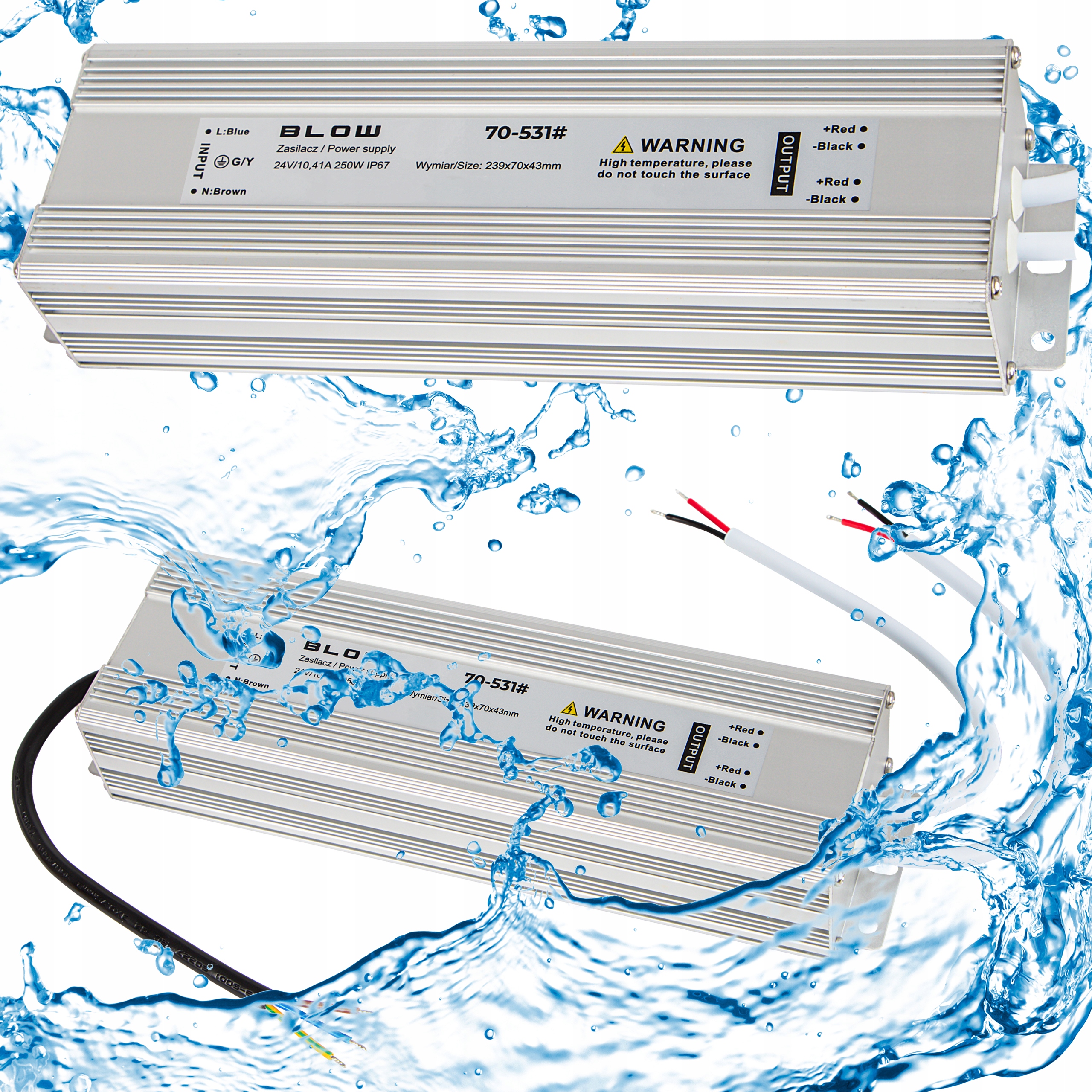 Napájecí Zdroj 24V Led 10,5A 250W Pásky Cctv I67 Voděodolný IP67 Silný 10A