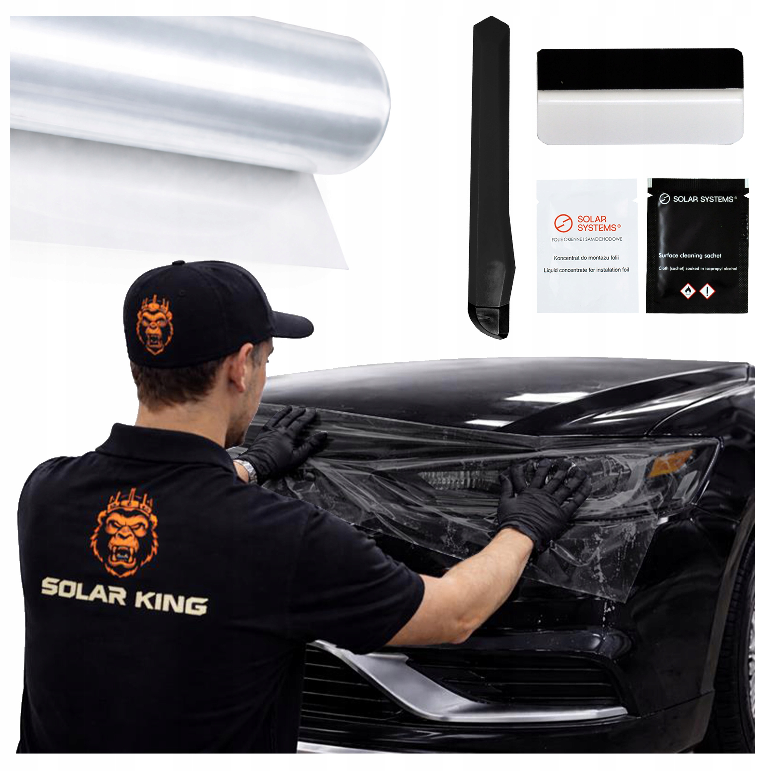 Ochranná fólia Ppf na lampy Solar King Transparent 30 x 300 cm Bezfarebná