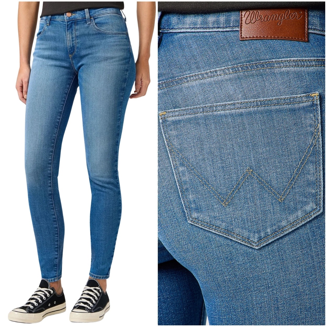 Wrangler Skinny Whispering Waves dámské džínové kalhoty úzké nohavice W29 L32