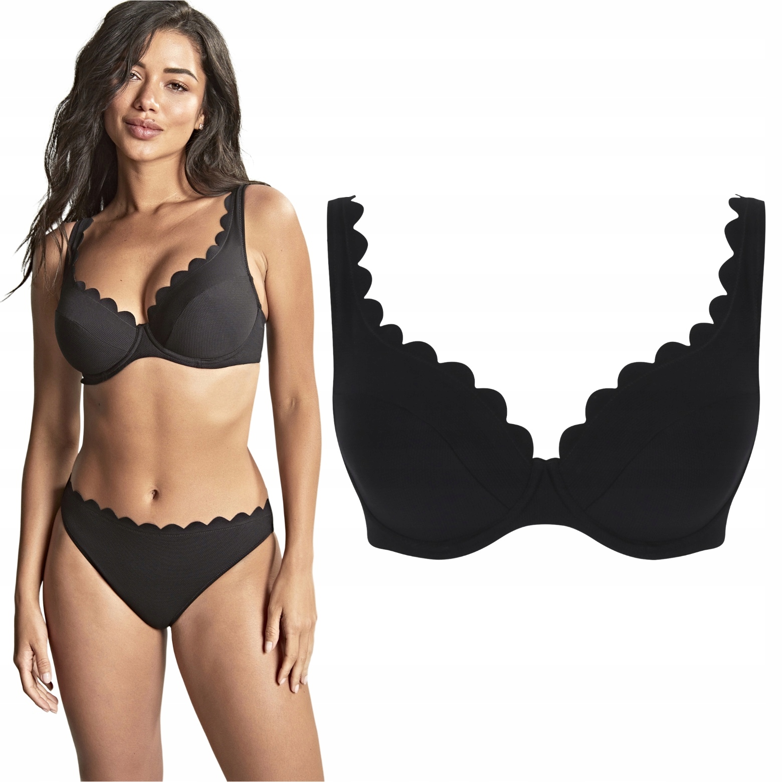 Panache Swim Lauren Plunge Bikini Top Black plavková podprsenka 85I 38G
