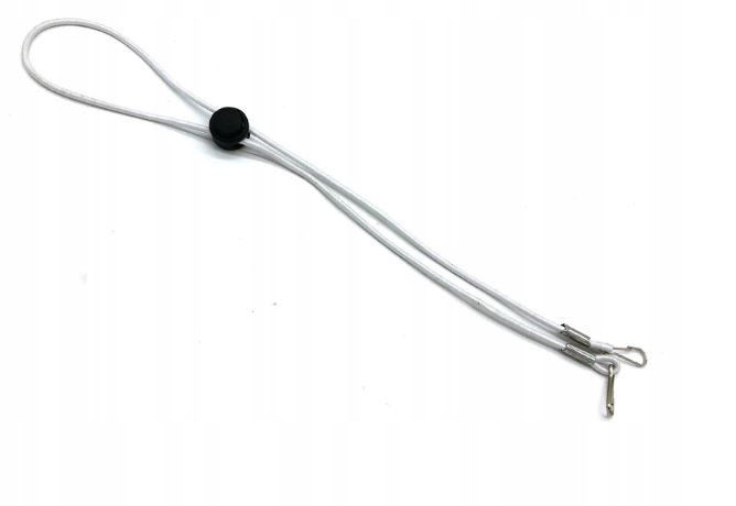 Smycz regulowana do maseczki okulary biała