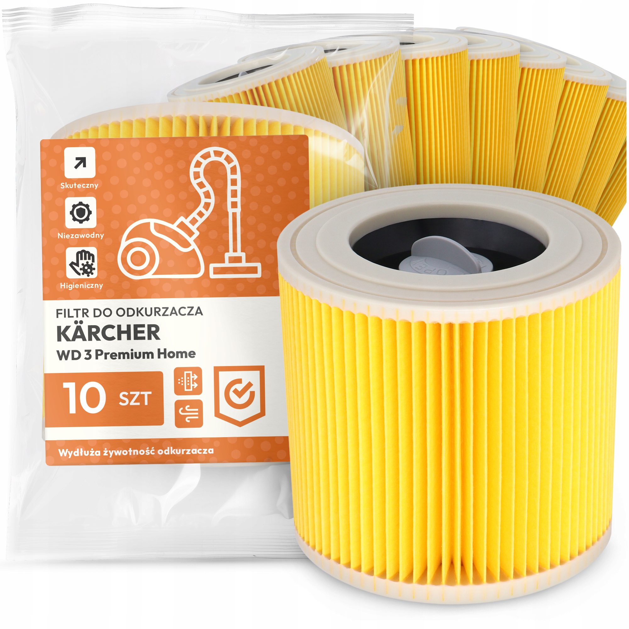 10 x Filtr Pro Vysavač Kärcher Wd 3 Premium Home Vzduch Výkonný Em-w