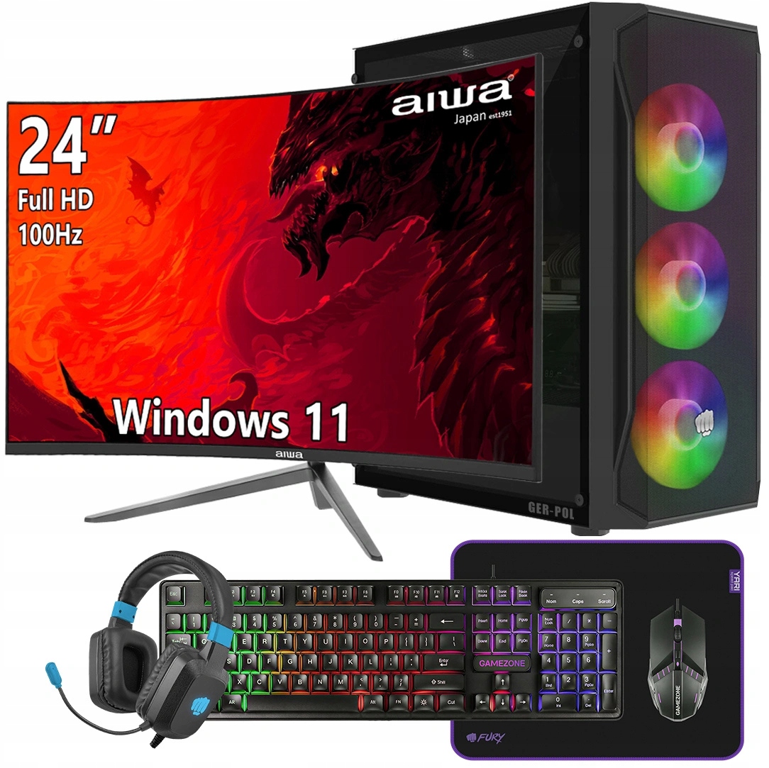 Herní sada Ryzen 7 Rtx 5060 32GB Ram 1TB Ssd Windows 11 Monitor 24"