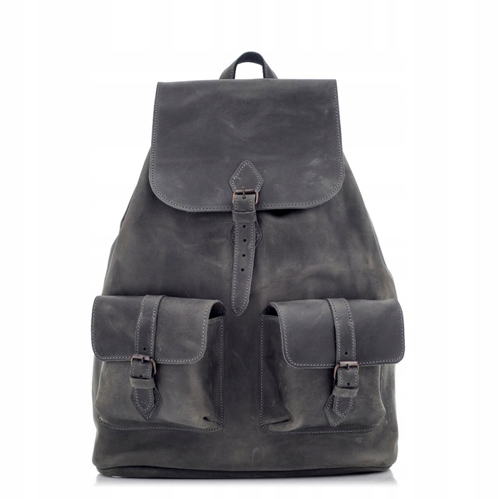 Polský Batoh Šedý Velký A4 Retro s kapsami Belveder Z72