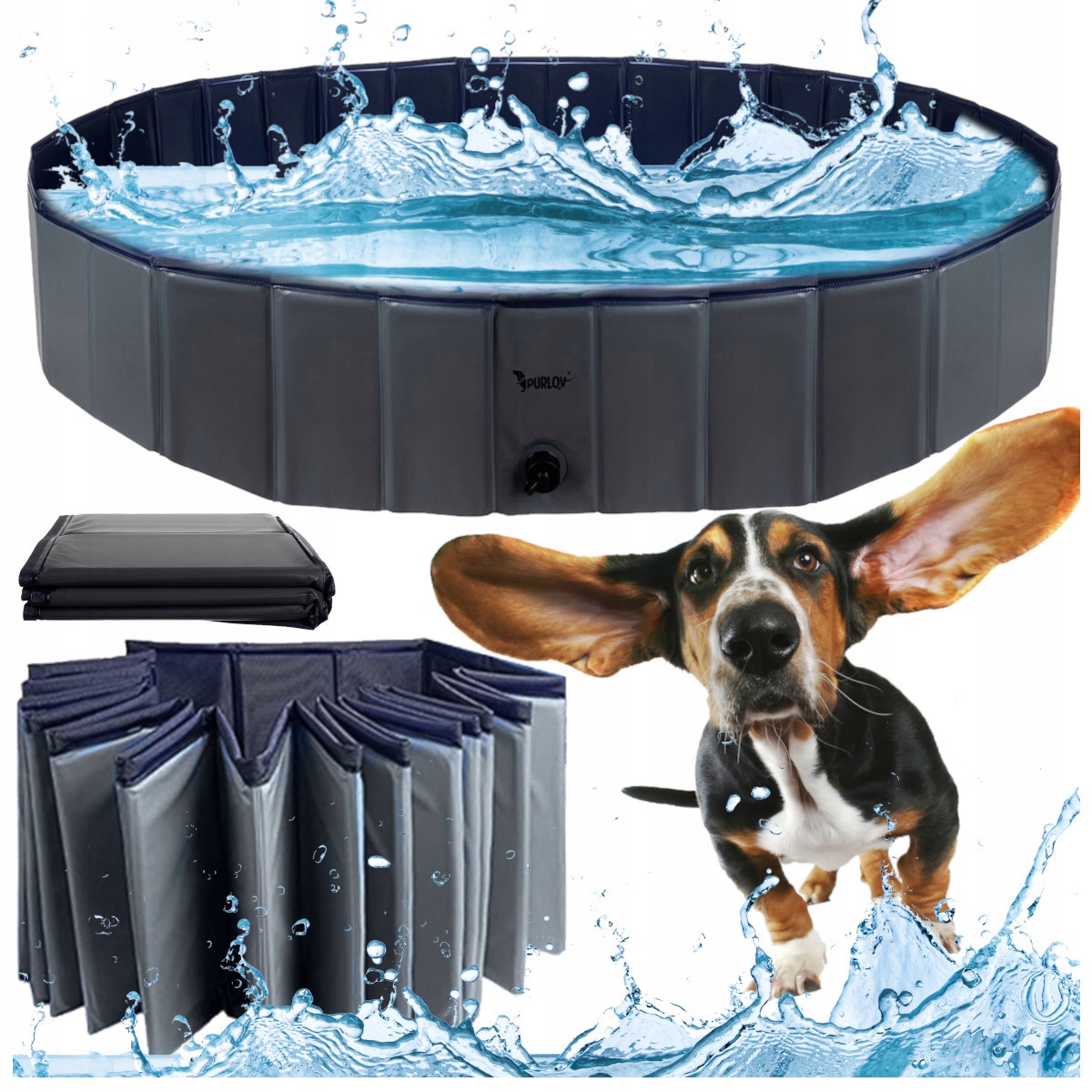 Levně Bazén Brouzdaliště Pro Psa Zvířata Děti Zahradní skládací 160x30cm Zesílené