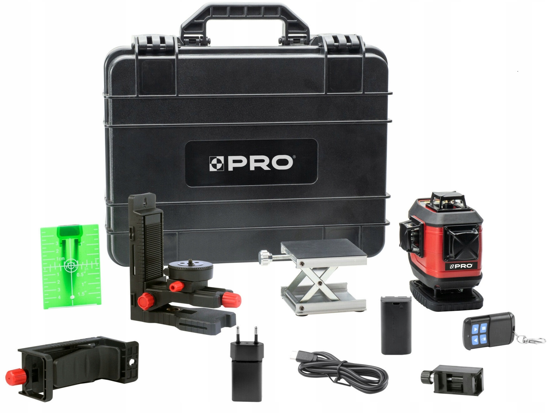 Laser Wieloliniowy Automatyczny Pro LK-4DB Niebieski 4x360°Zestaw w Walizce