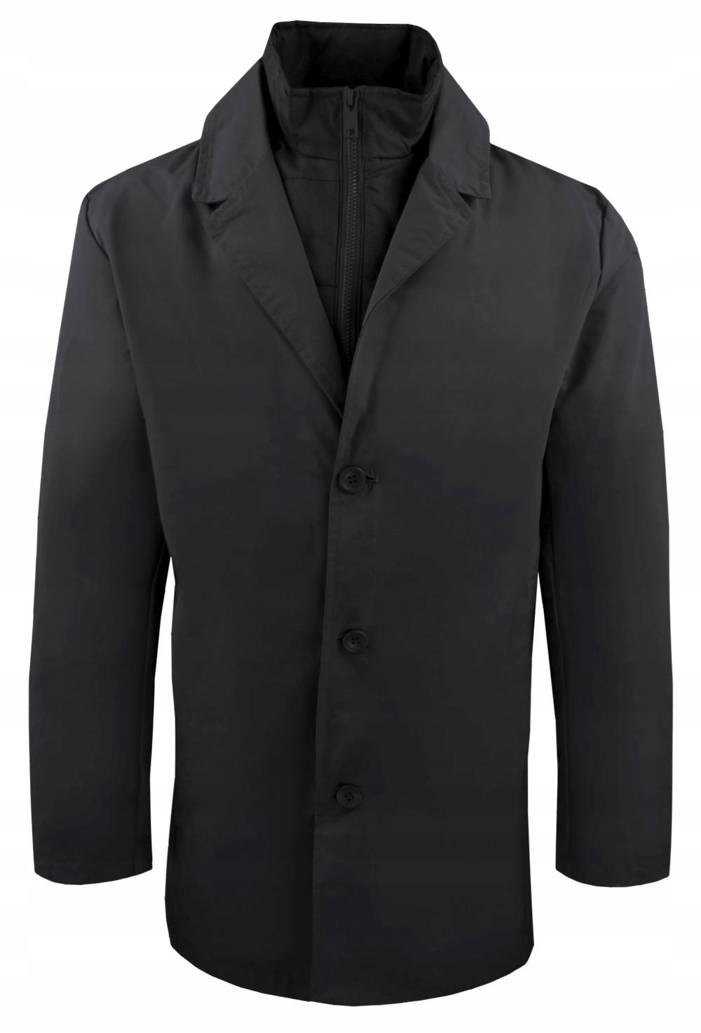 Krátký pánský přechodový kabát s vysokým límcem – Brave Soul – černý – velikost M