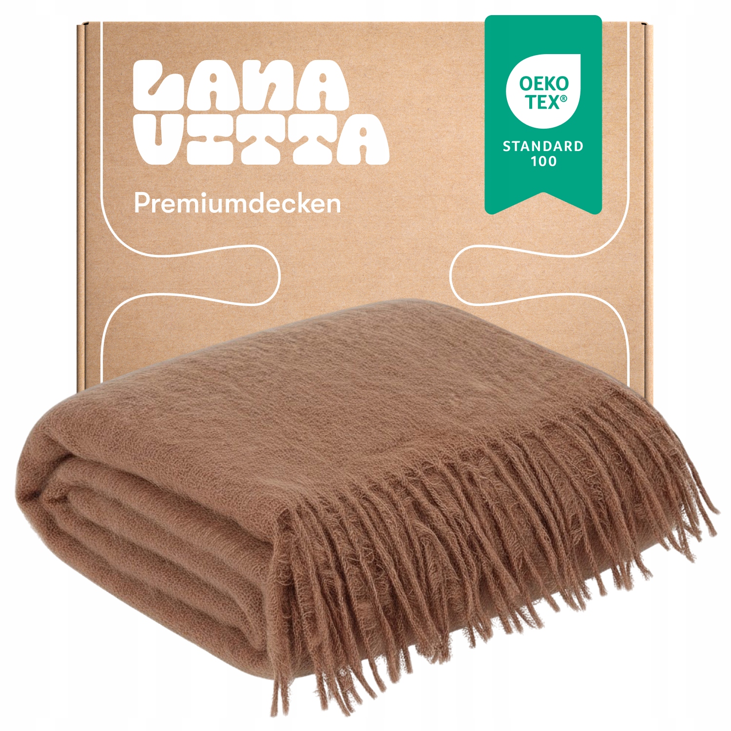 Mohérová deka Teplá Alaska Pled Přehoz na postel Béžová 130×180 cm