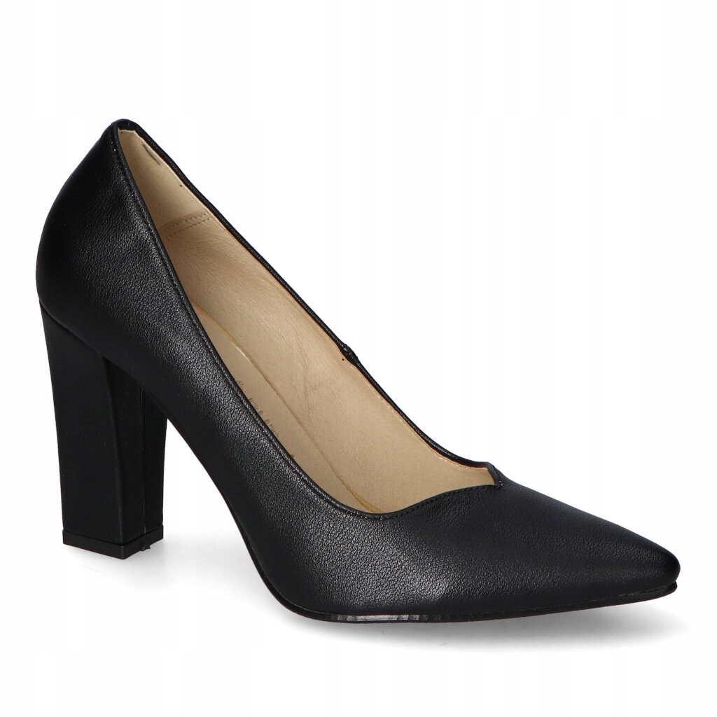 Dámské lodičky na podpatku Krzyś-But Černé lico 36