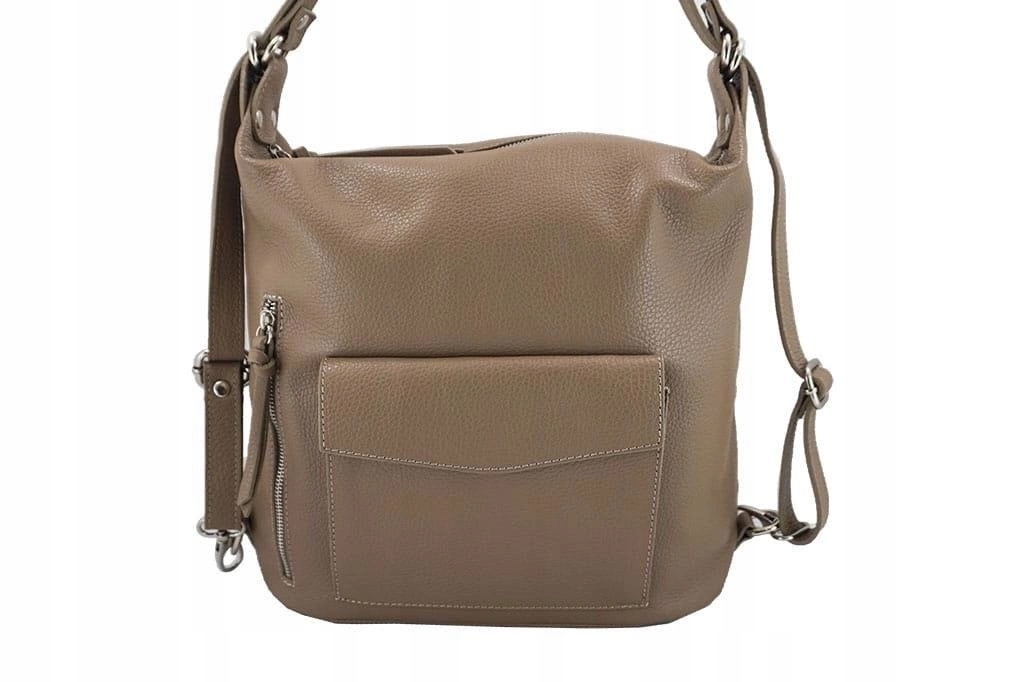 Kabelka batoh z přírodní italské kůže béžová