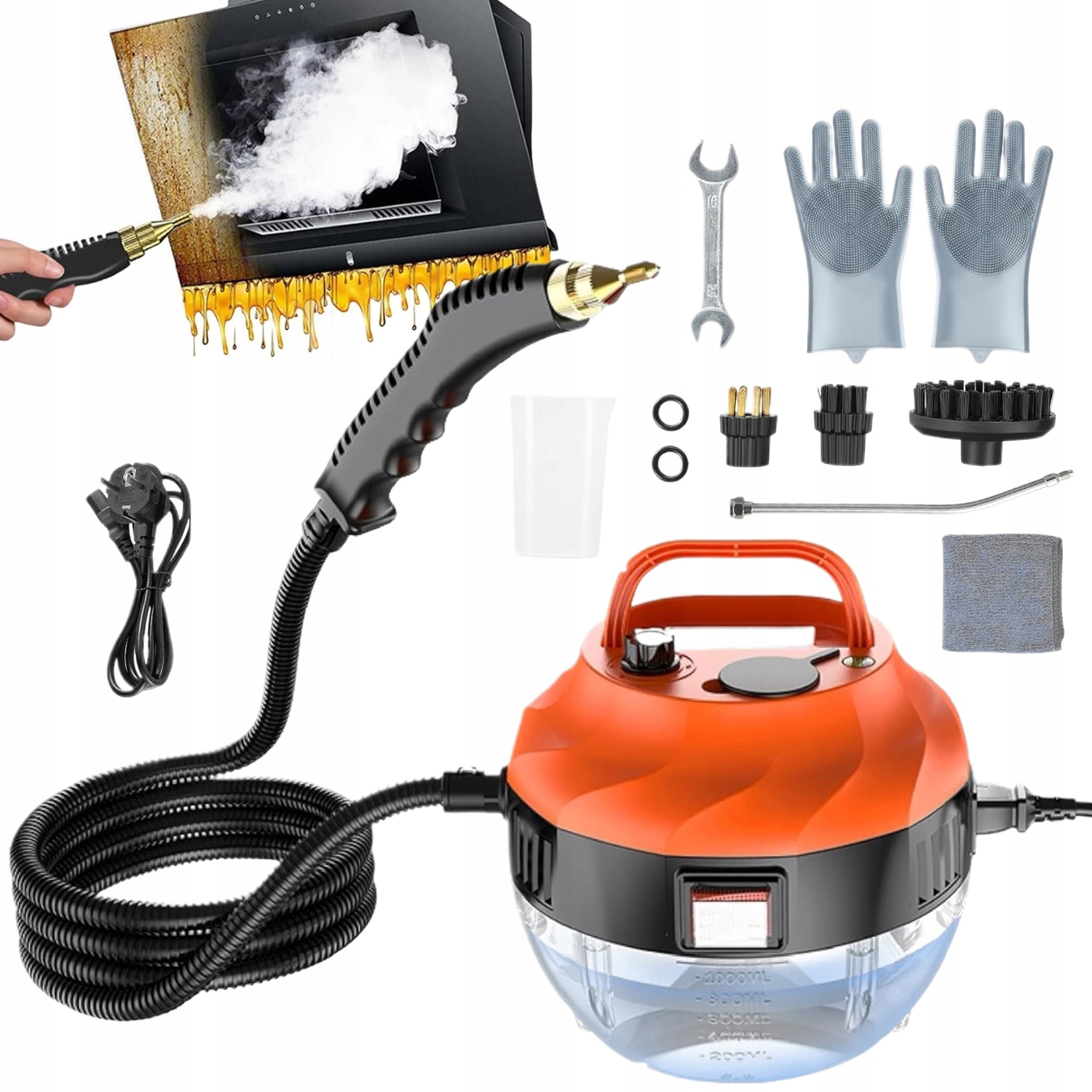 Myjka Parowa Parownica Czyścik Ciśnieniowy Do Czyszczenia 2500W 3bar 1000ml