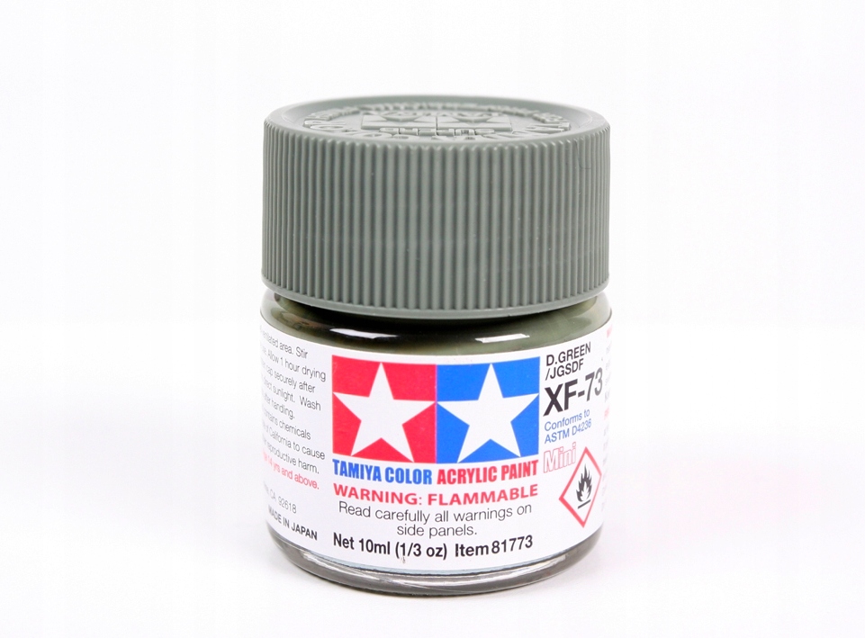 MODELARSKA FARBA AKRYLOWA ZIELONA MATOWA TAMIYA 10ml XF-73 DARK GREEN JGSDF