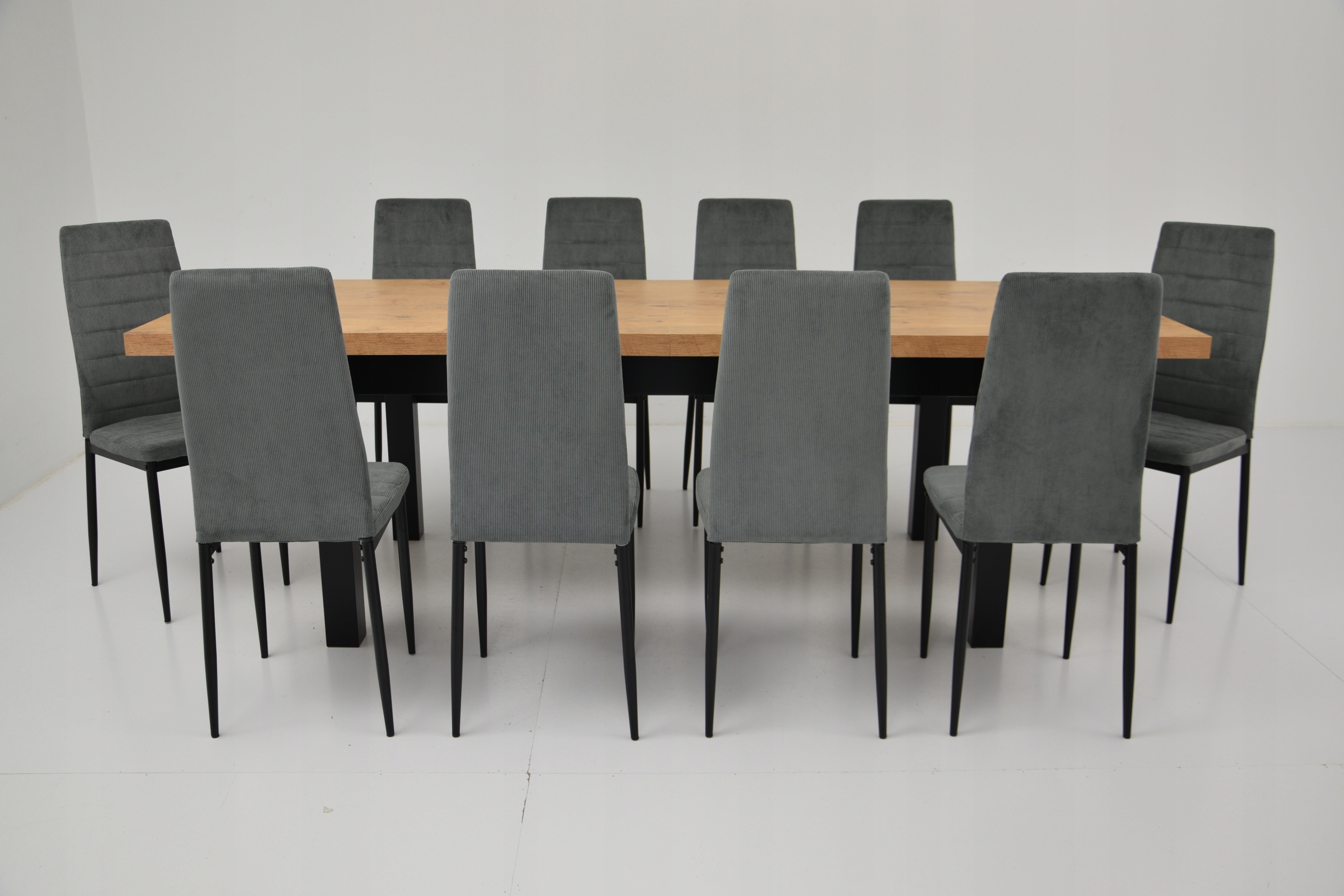 KOMPLET 10x modne krzesła DUŻY stół 2,5m do SALONU Wysokość krzesła 100 cm