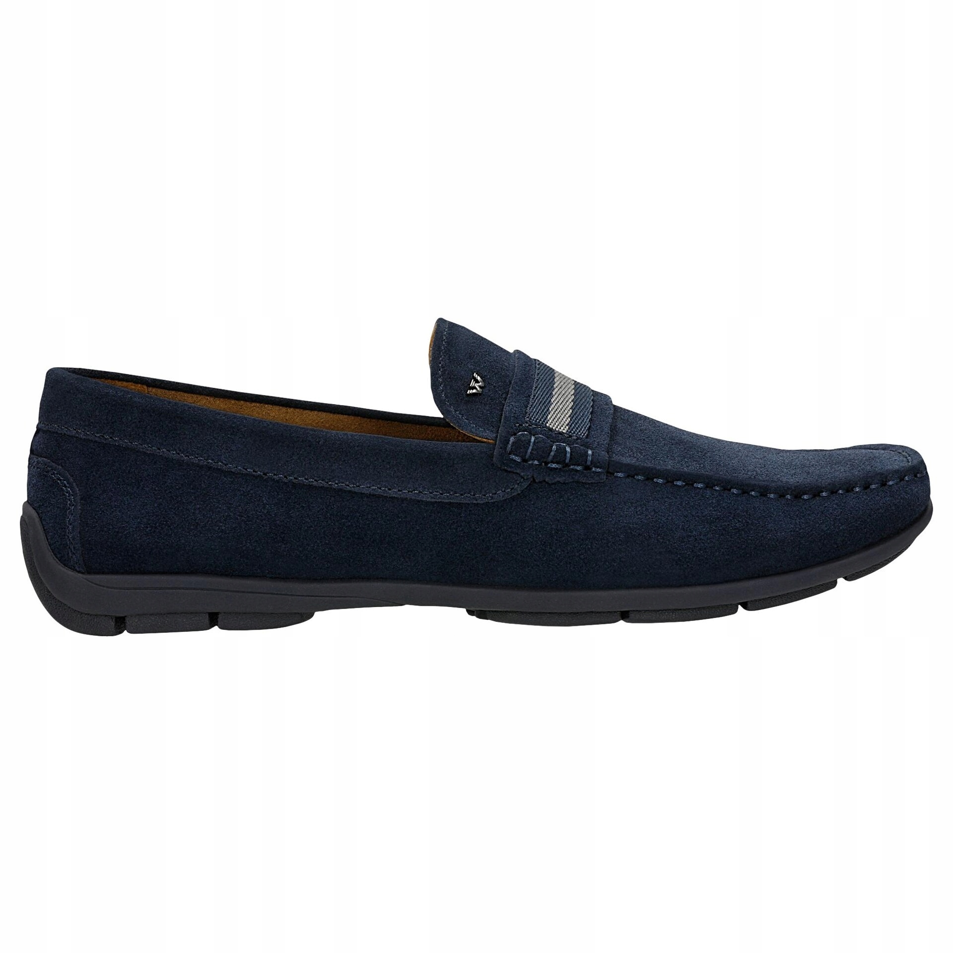 Tmavě modré pánské mokasíny z velurové štípenky vel. 46