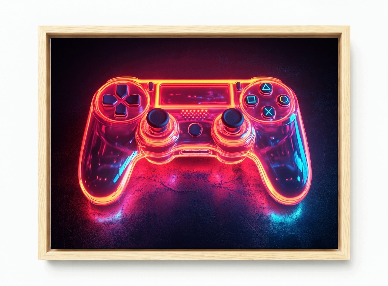 Obraz Rám American Box Pad Kontroler Gaming Konzola Neon Světlo 120x80