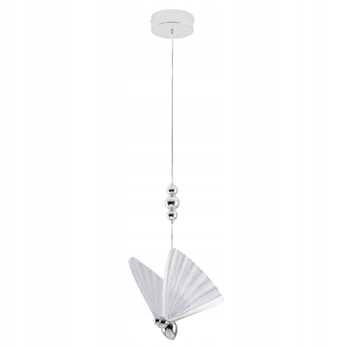 Závesná stropná lampa, strieborný Led luster do obývačky, izby Mariposa 1