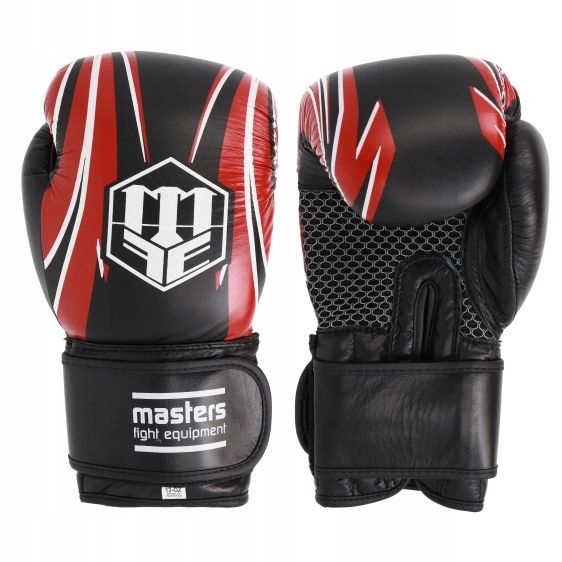 Rękawice bokserskie skórzane Masters RBT-5A czarno-czerwone 12 oz