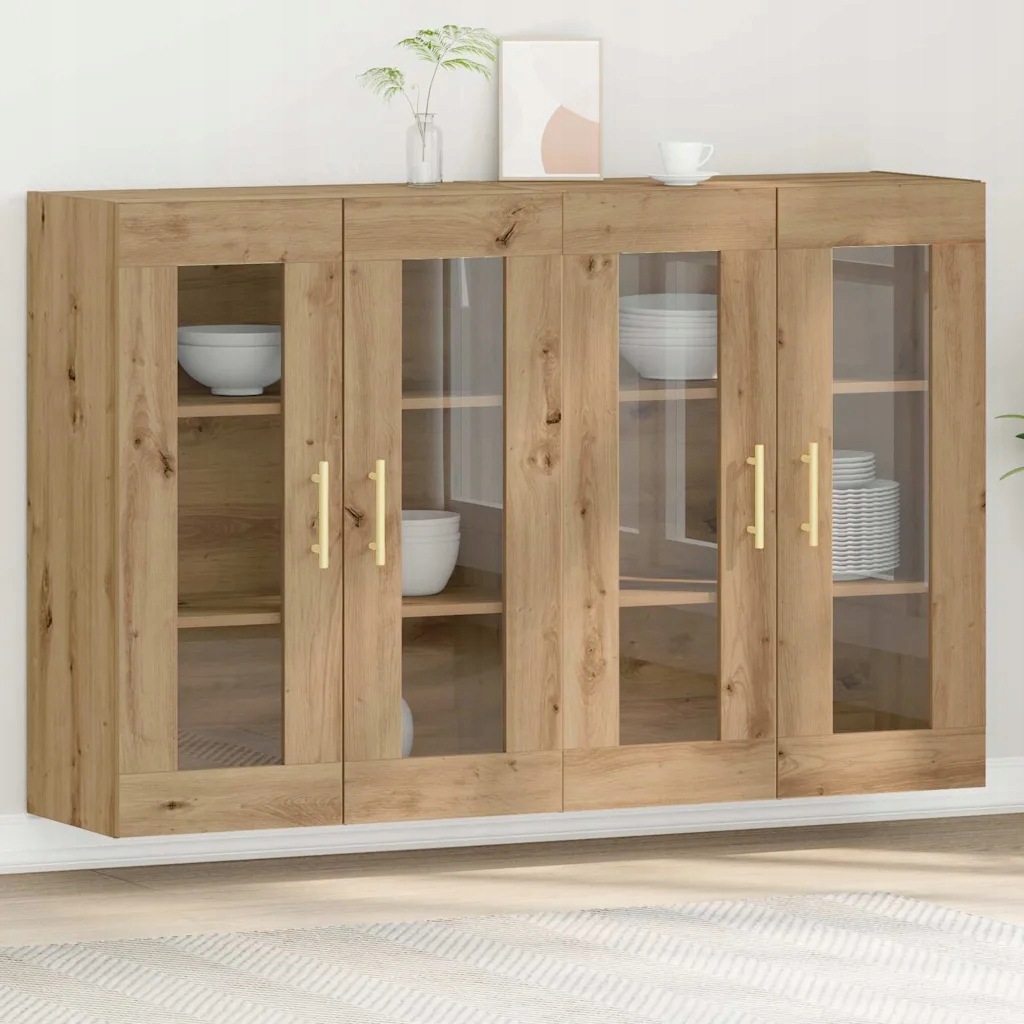 Nástěnné skříně 2 ks Řemeslný dub 69,5x34x90 cm Kompozitní dřevo Jiná 33343