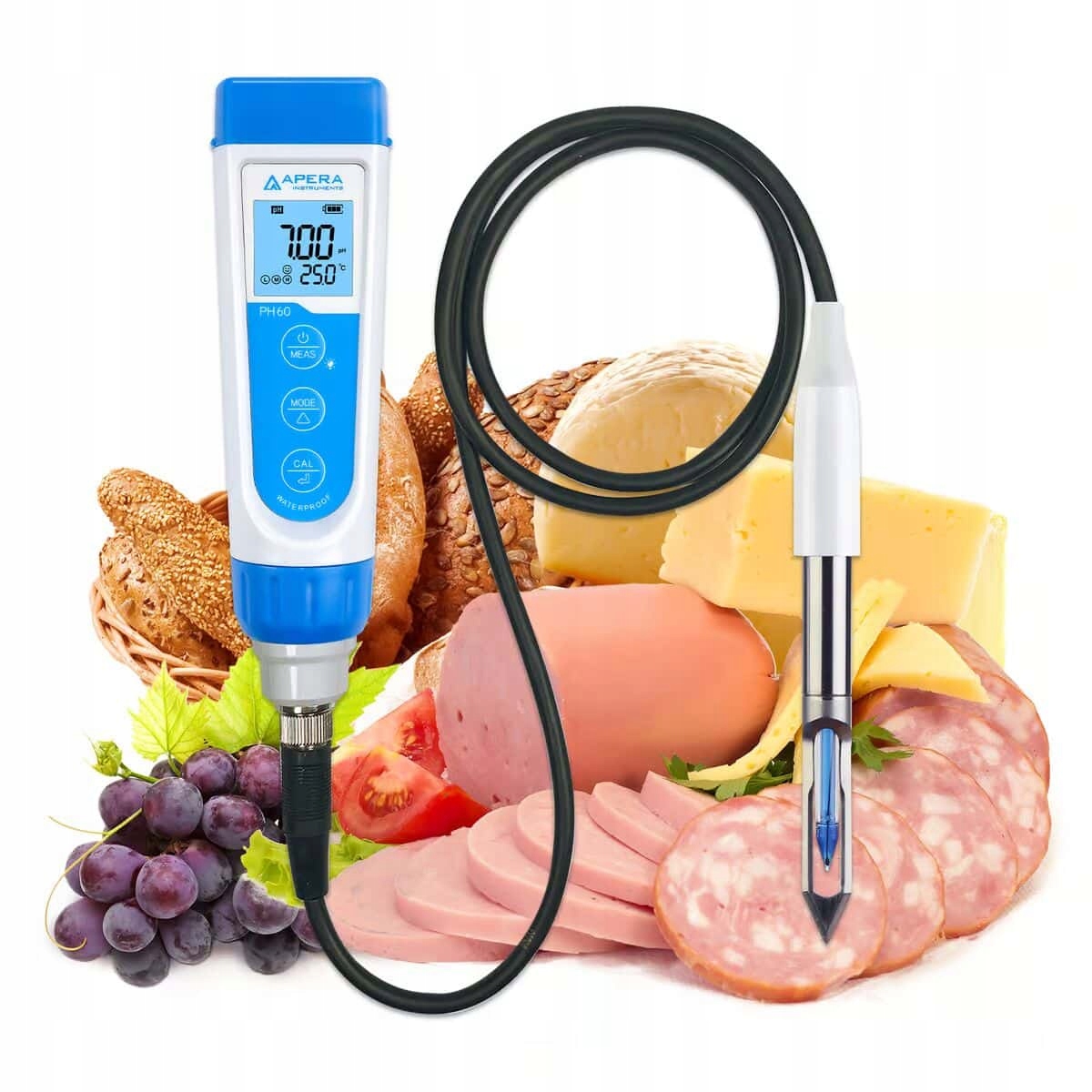 APERA INSTRUMENTS PH60-MT Miernik PH Do Mięsa I Produktów Stałych (Zestaw)